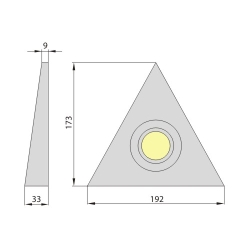 Oprawa lampka meblowa podszafkowa trójkątna 12V